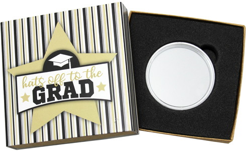 SilverTowne Natural Kraft Paper Gift Box with Grad Star Box Sleeve & Capsule [Add $5.00]